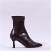 Miss Elastic High Heel Point Ankle Boot - Burgundy